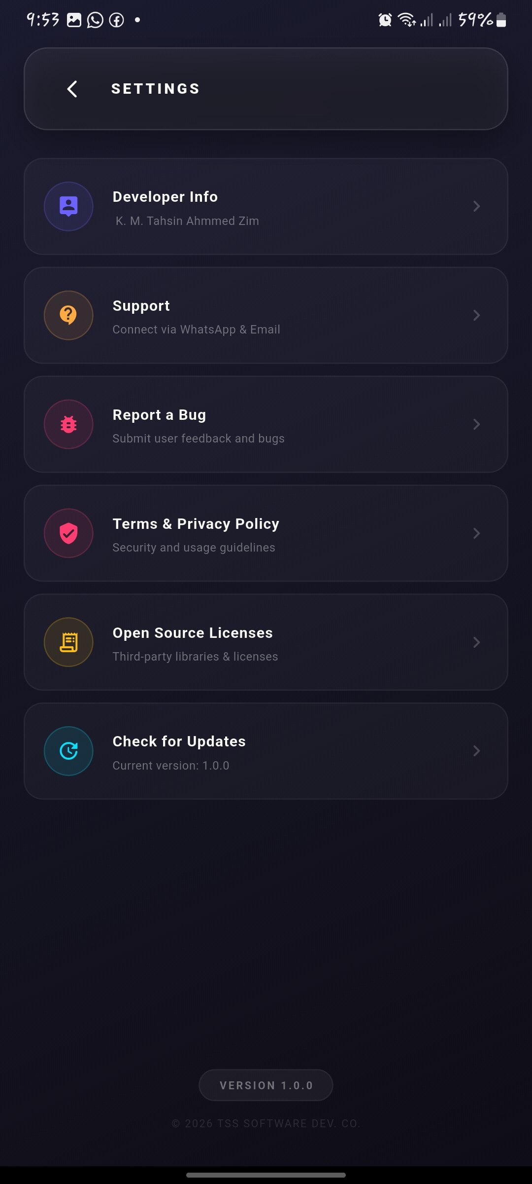 App Settings